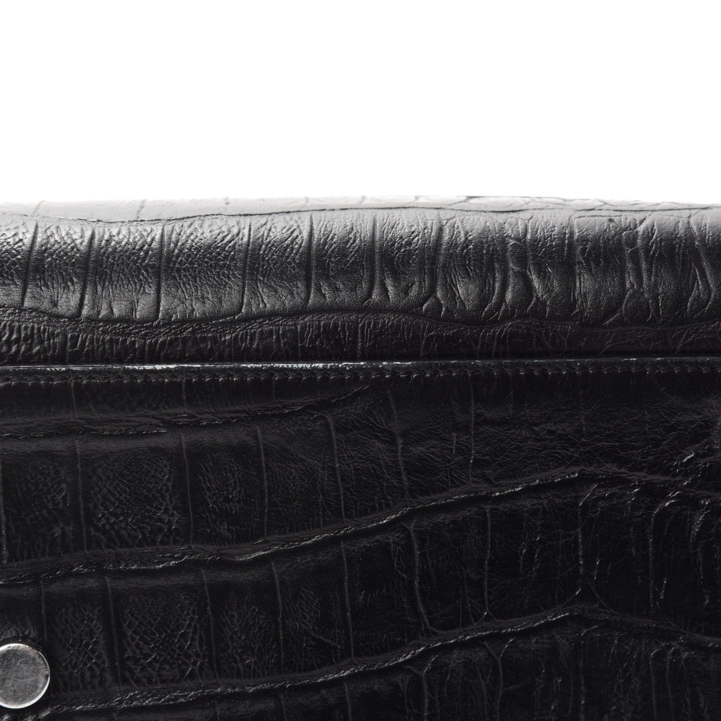 Calfskin Crocodile Embossed Small Sac de Jour Black