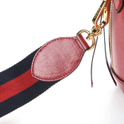 Gucci Suede Calfskin Web Small Ophidia Top Handle Shoulder Bag New Blue Romantic Cherry 15 of 16
