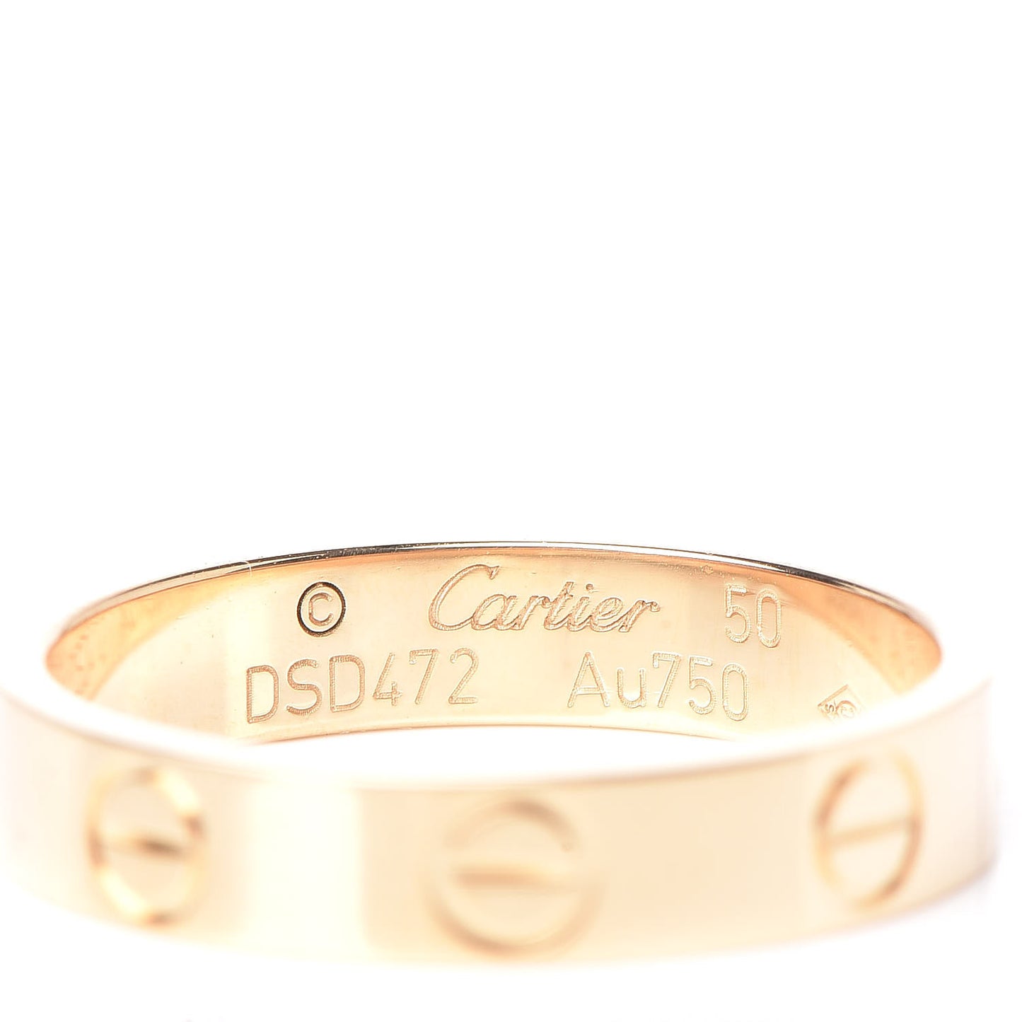 18K Yellow Gold 3.5mm LOVE Wedding Band Ring 50 5.25