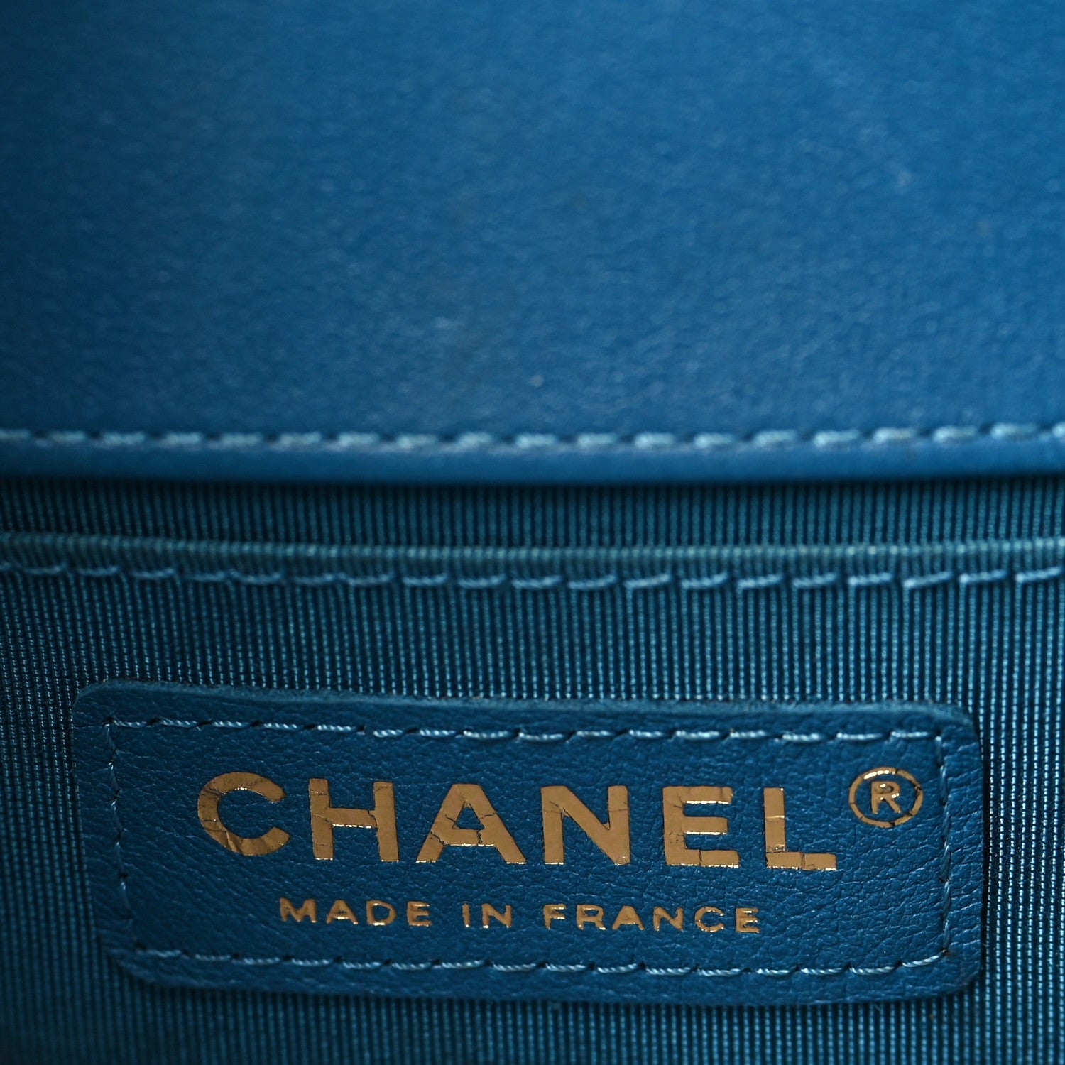 Chanel Lambskin Chevron Quilted Small Boy Flap Blue 6 of 10