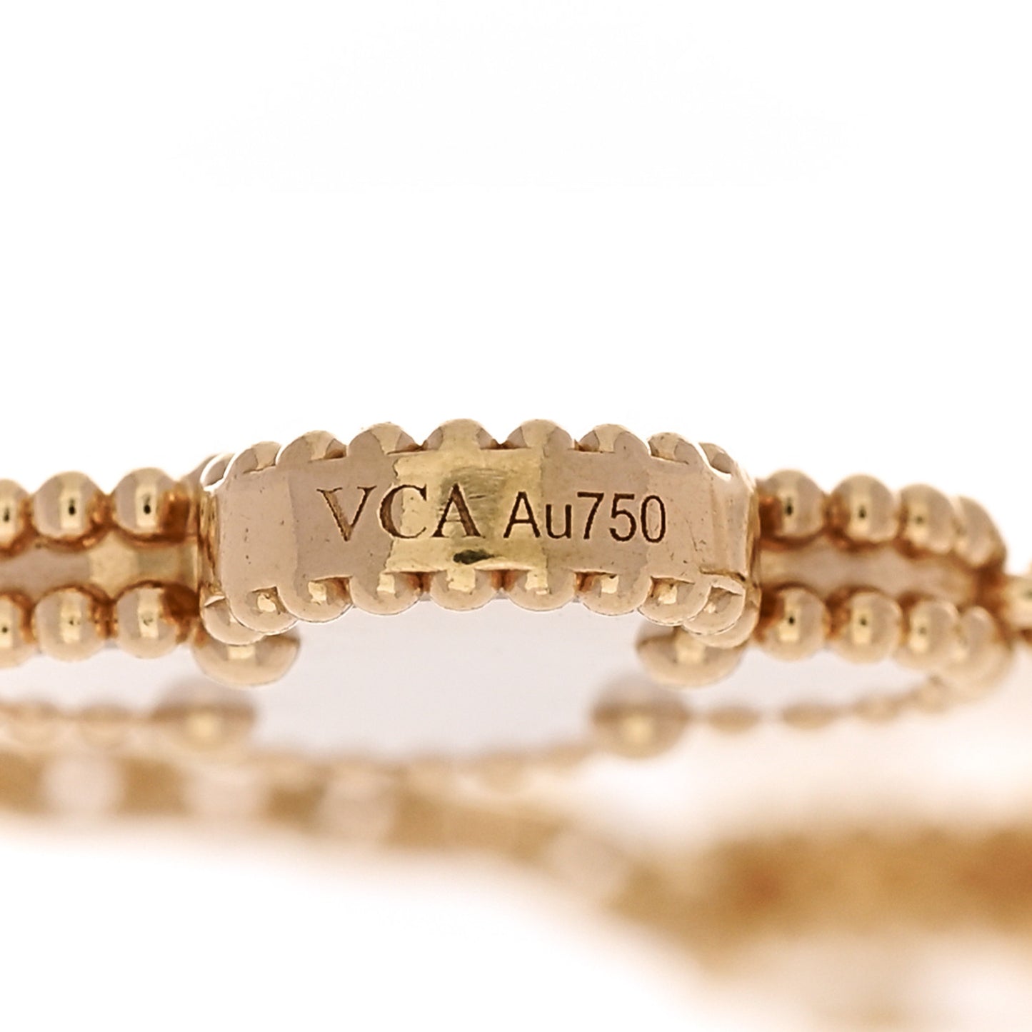 18K Yellow Gold Mother of Pearl 5 Motifs Vintage Alhambra Bracelet