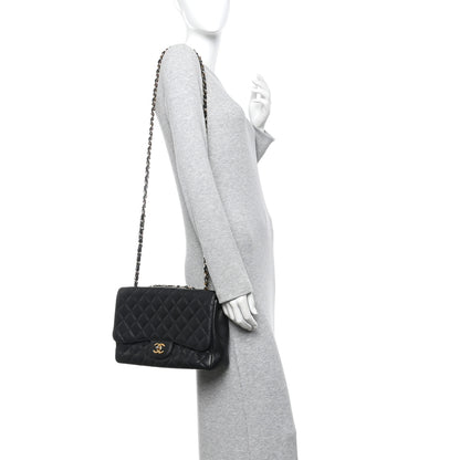 Chanel Caviar Quilted Jumbo Single Flap Black 2 of 12