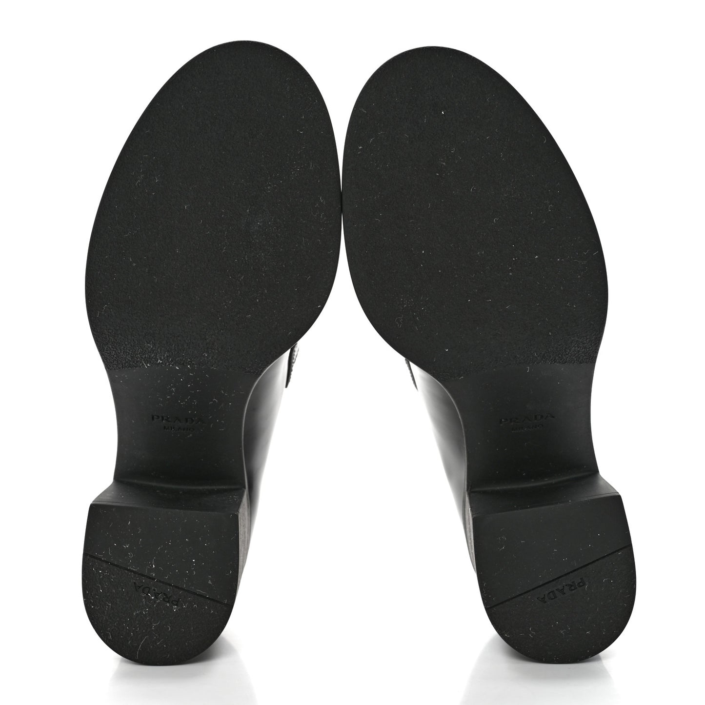 Spazzolato Metal Triangle Logo 85mm Loafers 39.5 Black