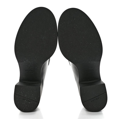 Prada Spazzolato Metal Triangle Logo 85mm Loafers 39.5 Black 5 of 9
