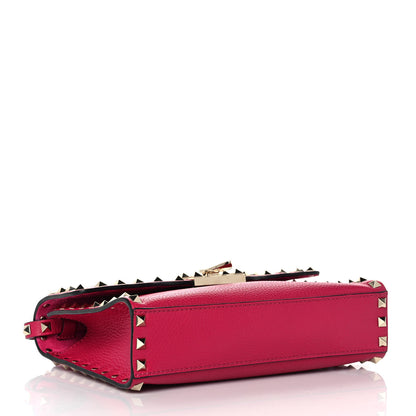 Valentino Garavani Pebbled Calfskin Medium Rockstud Flip Lock Crossbody Bag Blossom 3 of 8