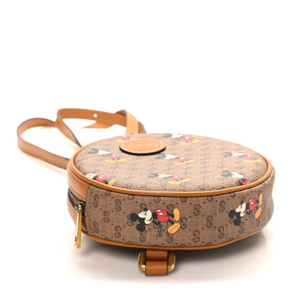 Gucci X DISNEY Mini Vintage GG Supreme Monogram Mickey Mouse Round Backpack Beige Vintage Sun Oil 4 of 10