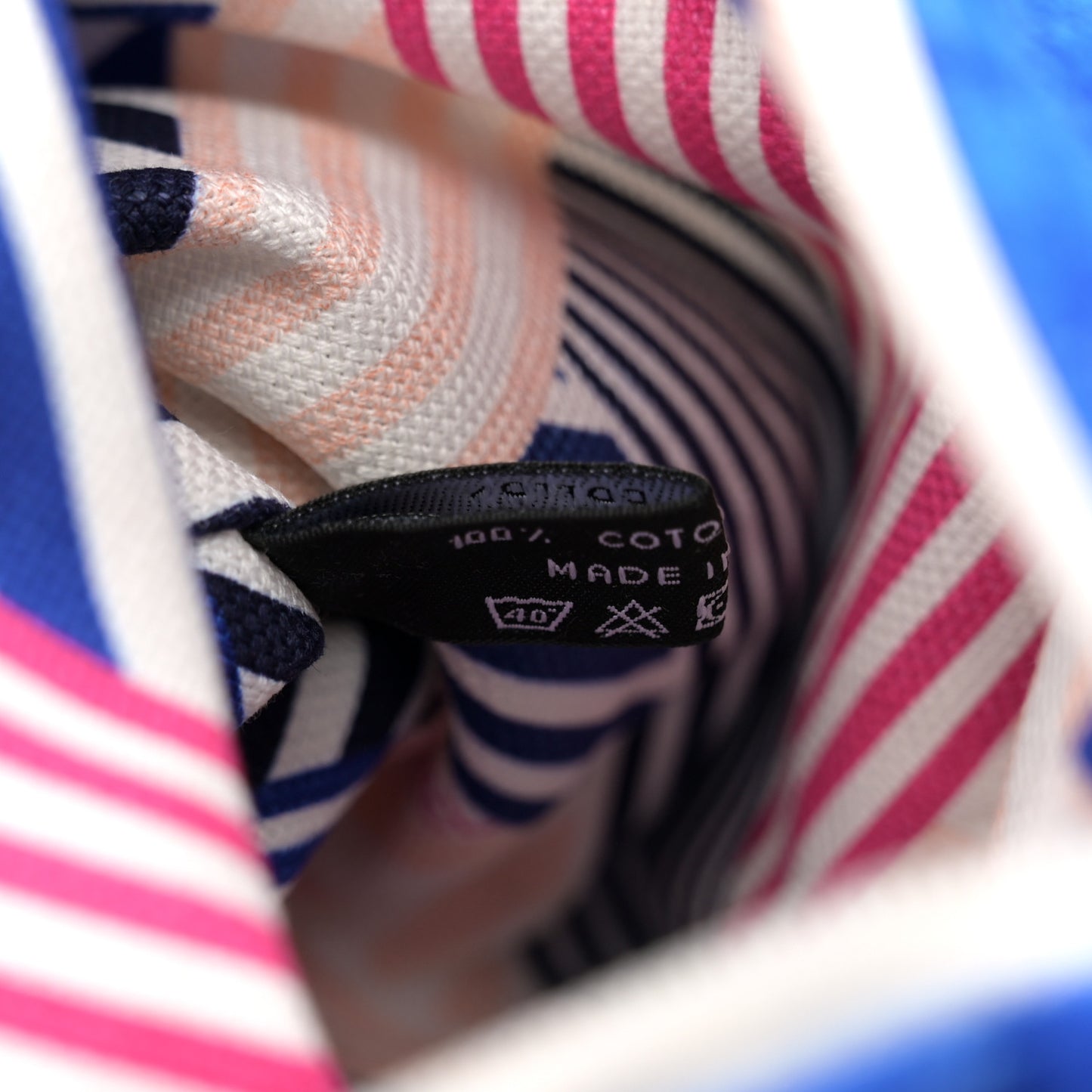 Terry Cloth Cotton La Pausa Bay Reversible Beach Tote Blue