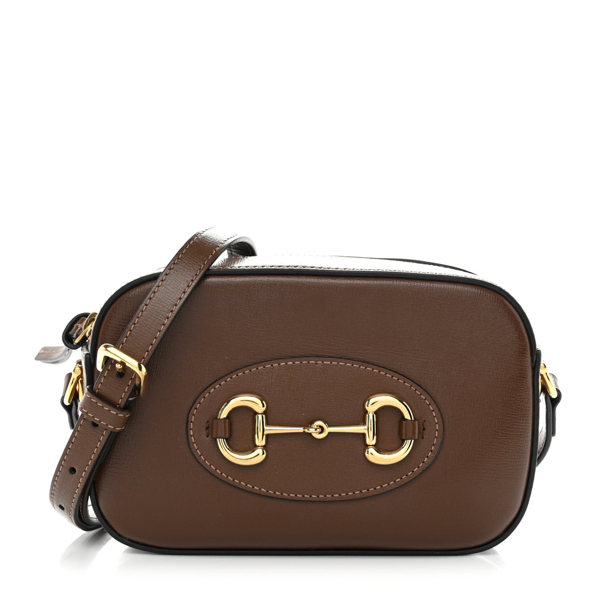 Gucci Azalea Calfskin Mini Horsebit 1955 Camera Shoulder Bag Brown 1 of 10