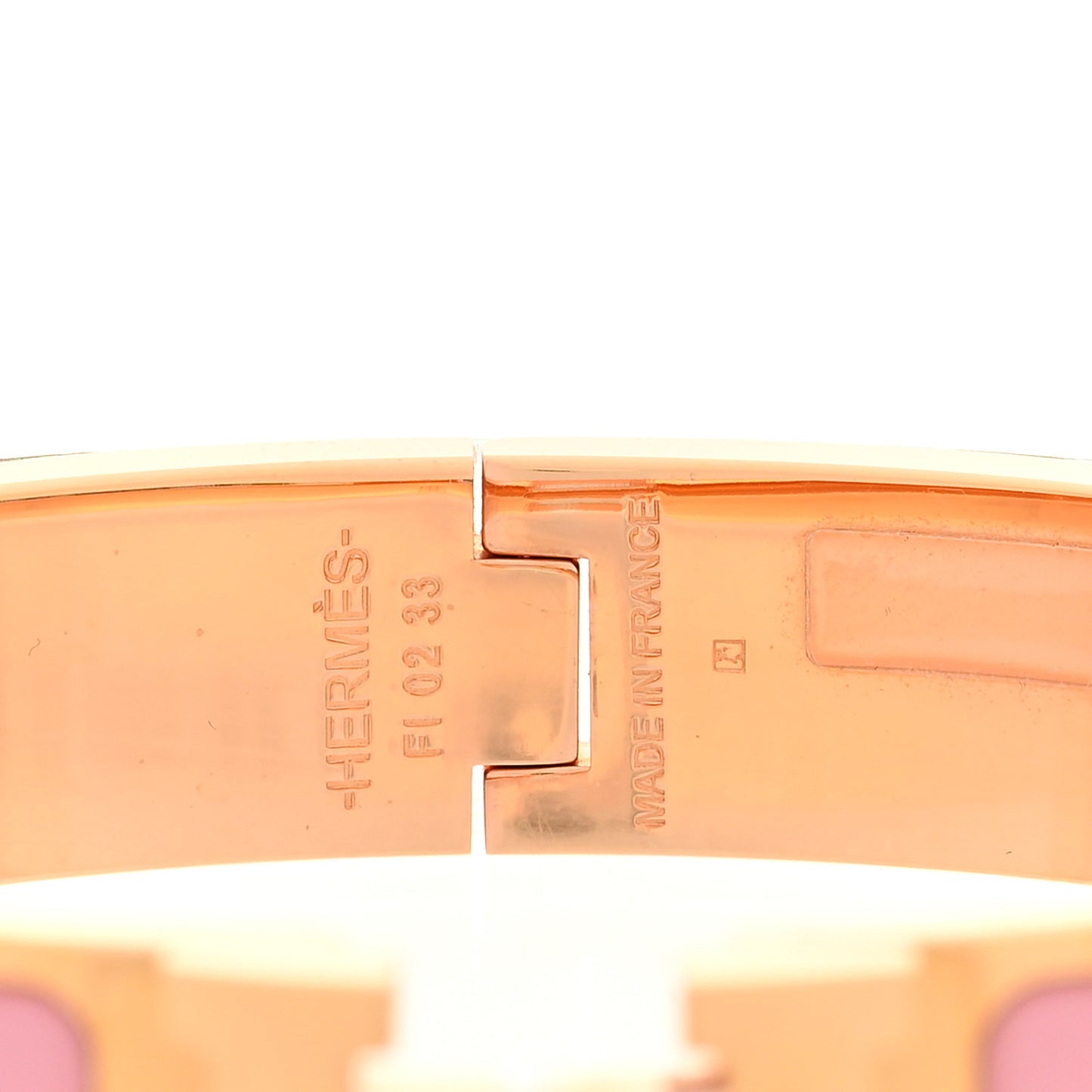 Enamel Narrow Clic Clac H Bracelet PM Rose Delirium