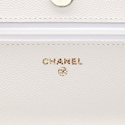 Chanel Caviar Quilted Wallet On Chain WOC White 6 of 12