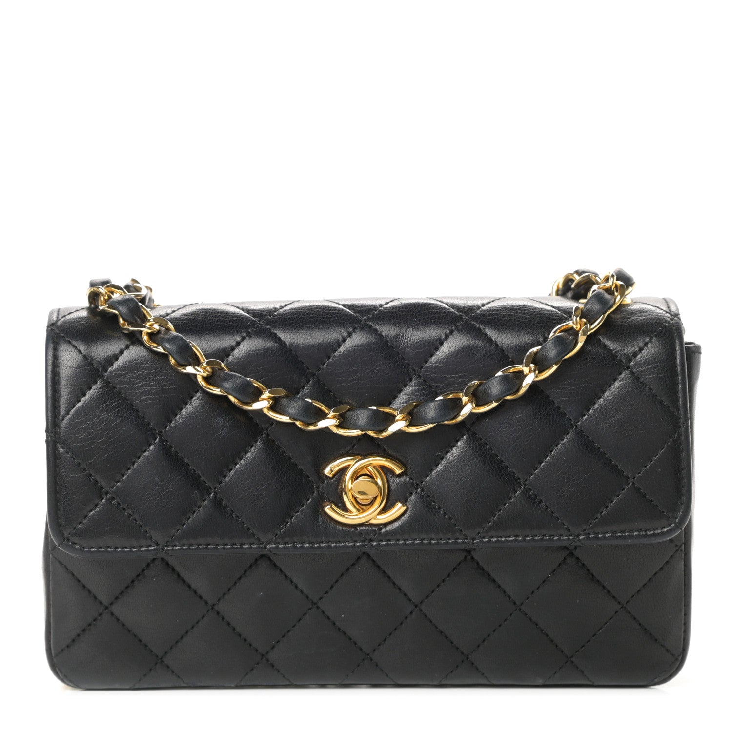 Chanel Lambskin Quilted Mini Rectangular Flap Black 1 of 17