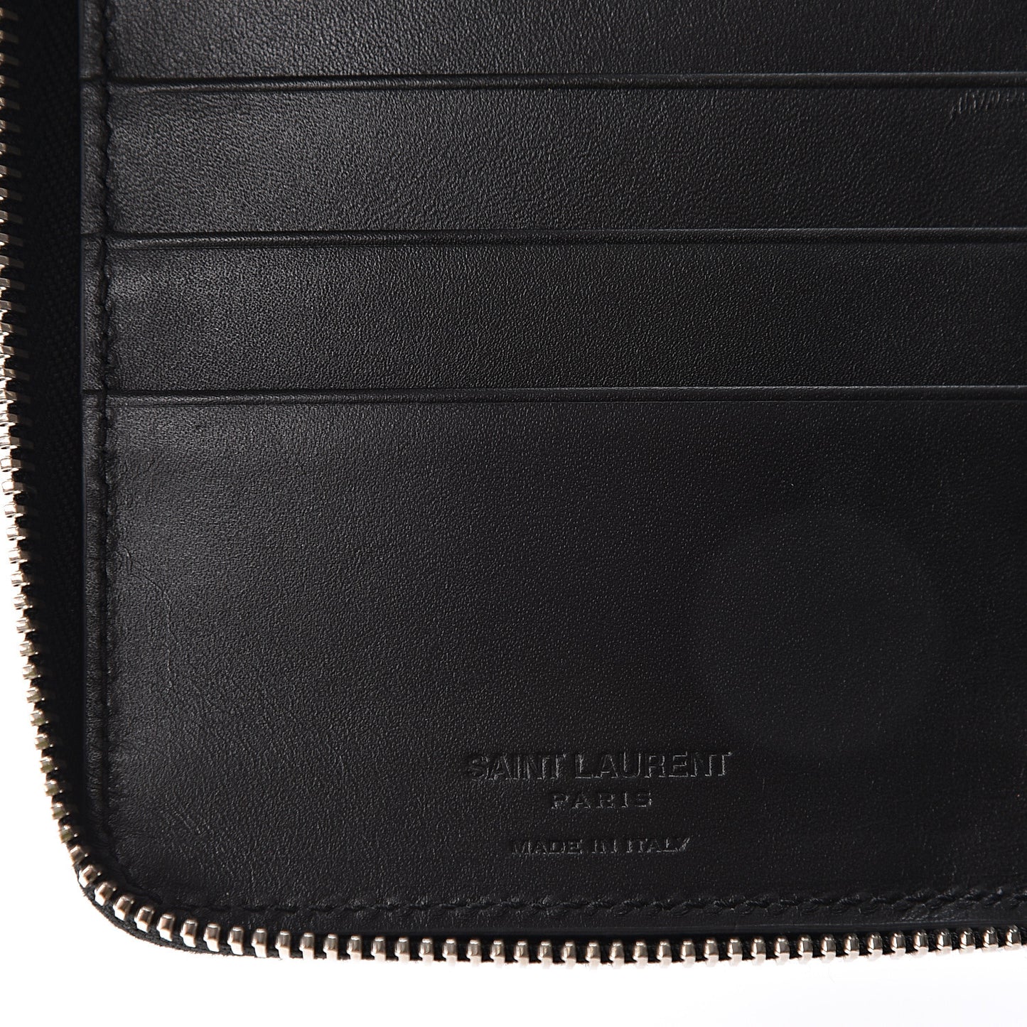 Calfskin Crocodile Embossed Zip Around Continental Wallet Black