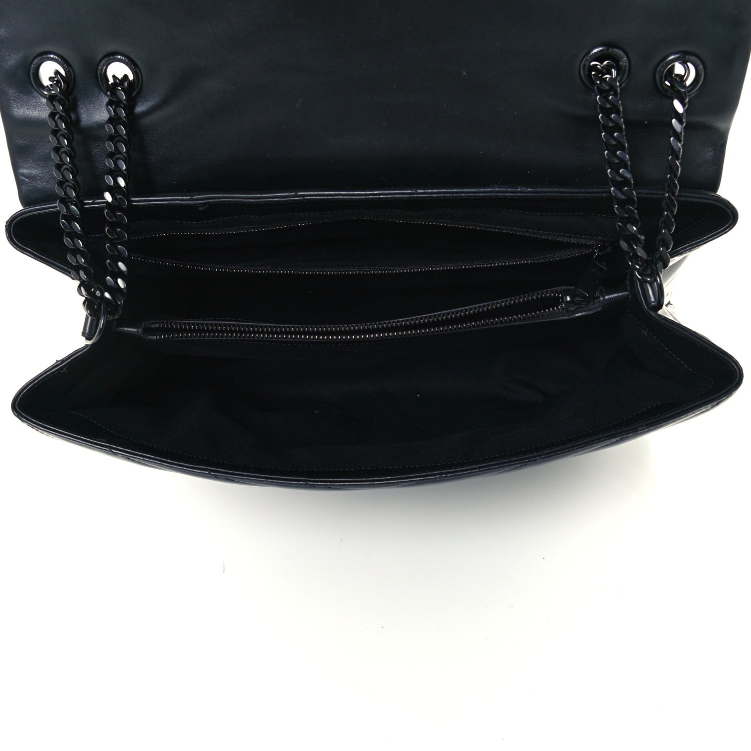 Saint Laurent Calfskin Y Quilted Monogram Large Loulou Chain Satchel Black 4 of 10