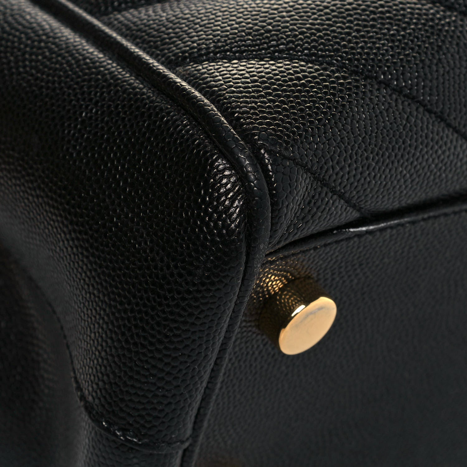 Saint Laurent Grain De Poudre Matelasse Chevron Monogram Shopping Bag Black 6 of 11
