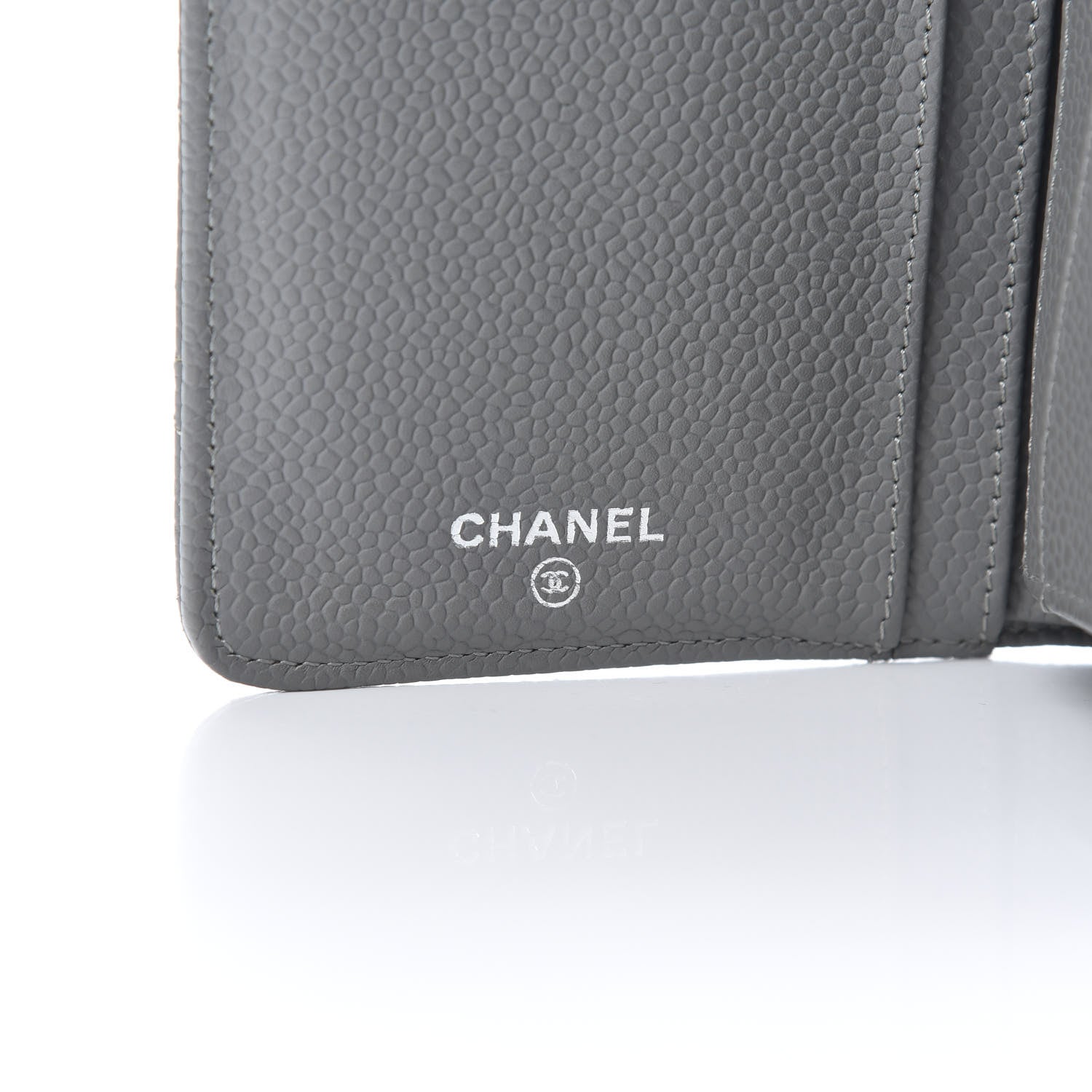 Chanel Caviar Quilted Yen Wallet Grey 6 of 9
