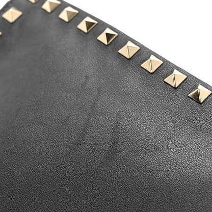 Valentino Garavani Vitello Large Rockstud Zip Pouch Black 8 of 9