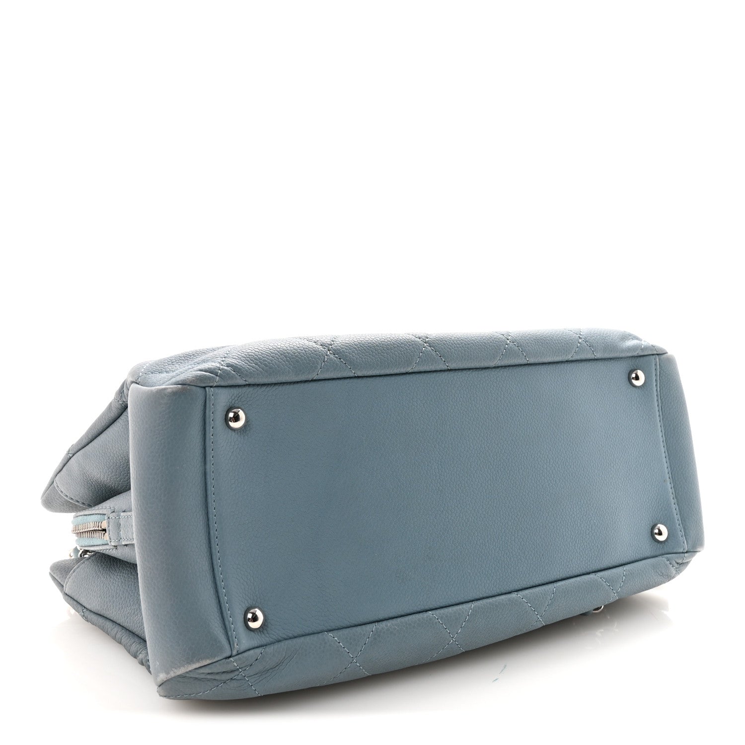 Chanel Caviar Quilted CC Timeless Soft Tote Blue 4 of 10