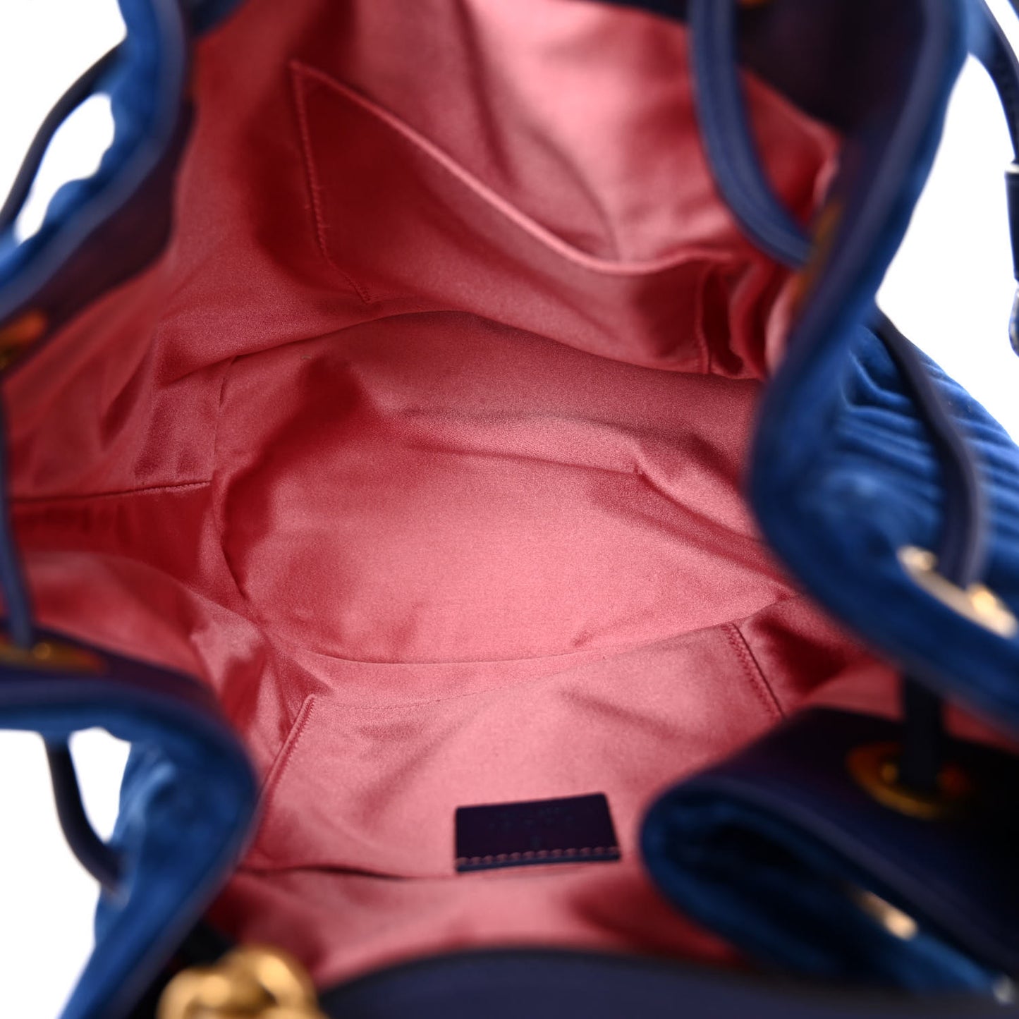 Velvet Matelasse GG Marmont Bucket Bag Cobalt Blue