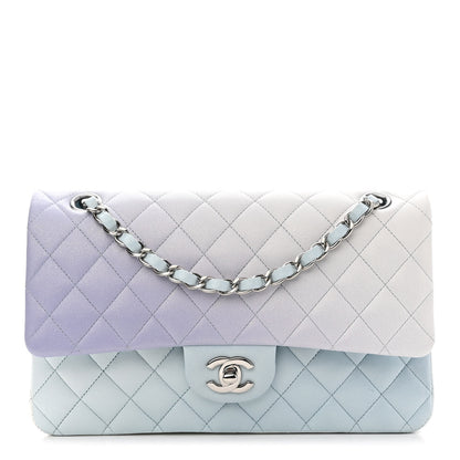 Chanel Perforated Lambskin Quilted Medium Double Flap Light Blue Light Purple White 1 of 14