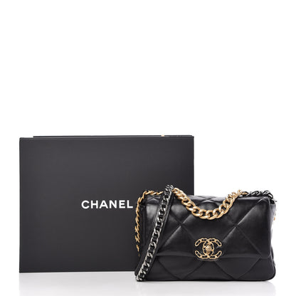 Chanel Lambskin Quilted Medium 19 Flap Black 11 of 11