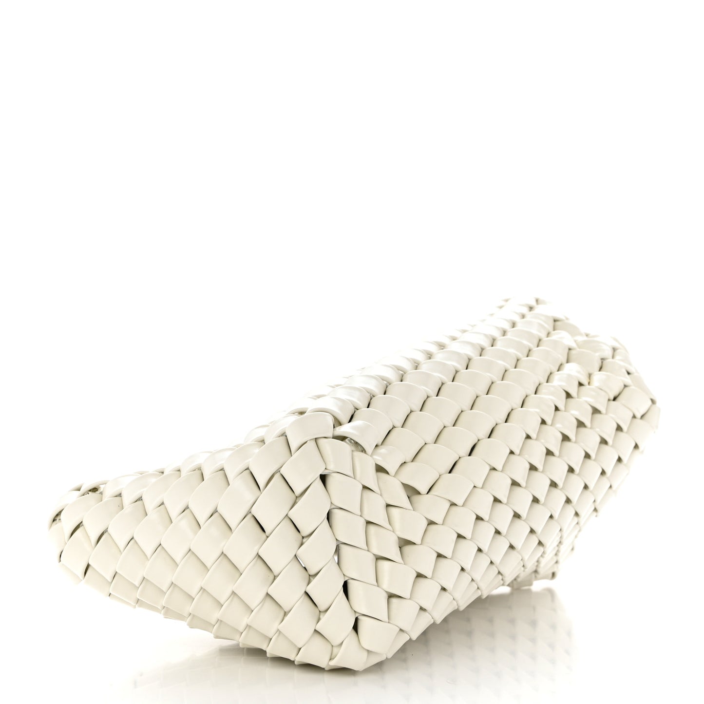 Nappa Intrecciato Slanted Clutch White