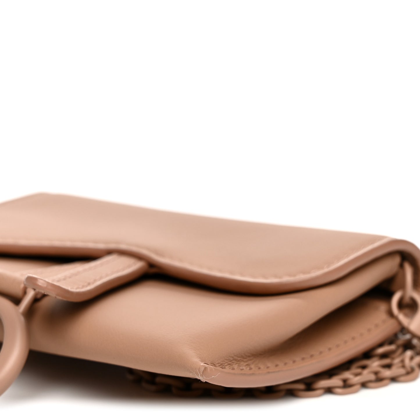Ultra Matte Calfskin Nano Saddle Chain Pouch Rose Des Vents