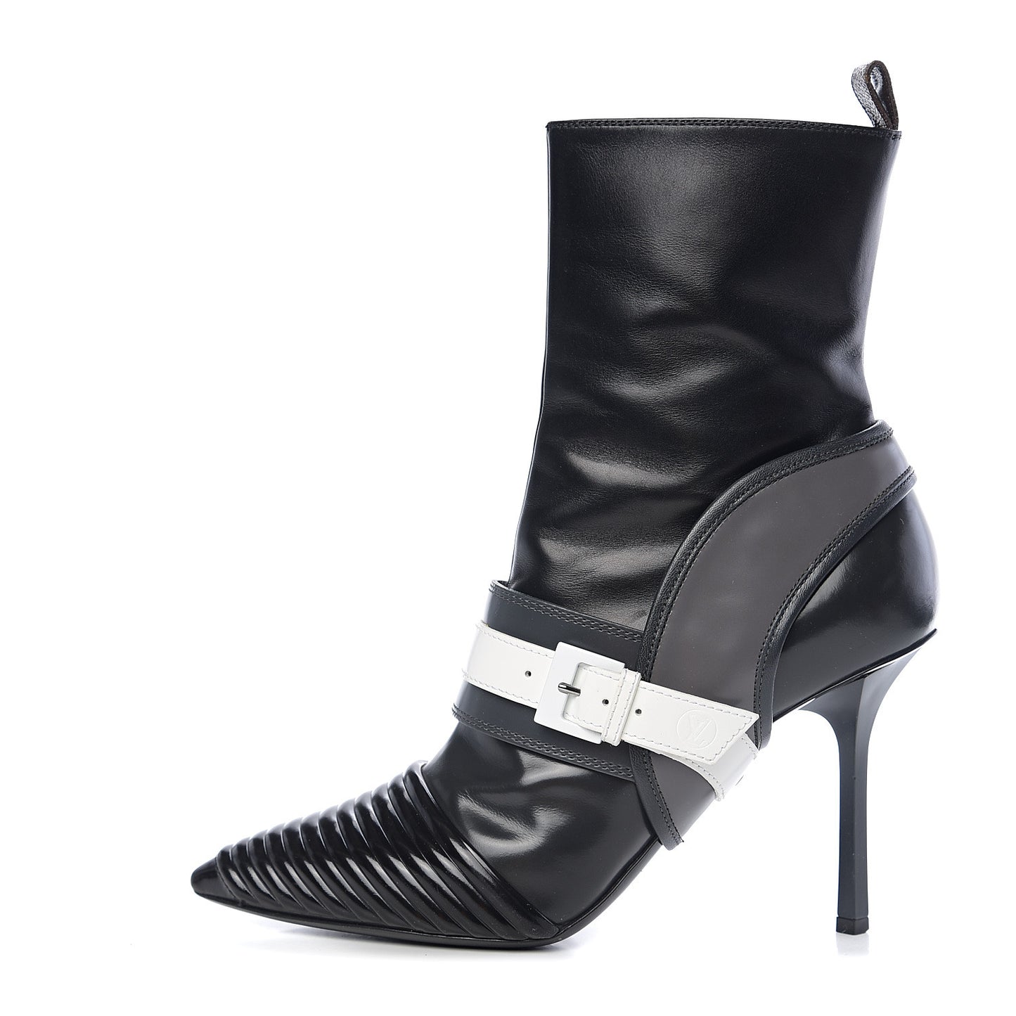 Glazed Calfskin Masterpiece Half Boots 39 Black