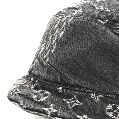 Louis Vuitton x NIGO Monogram Giant Denim Giant Damier Wave Sun Hat 60 Gray 10 of 11