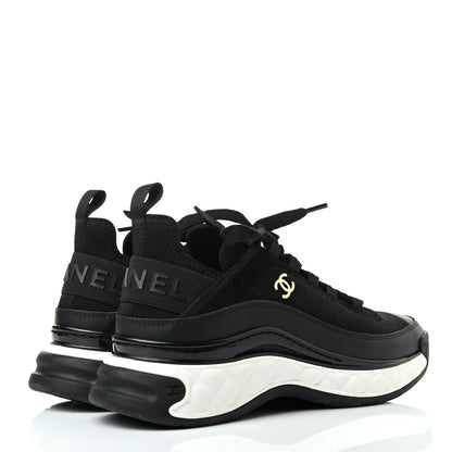 Chanel Velvet Calfskin Mixed Fibers CC Sneakers 38 Black 4 of 9