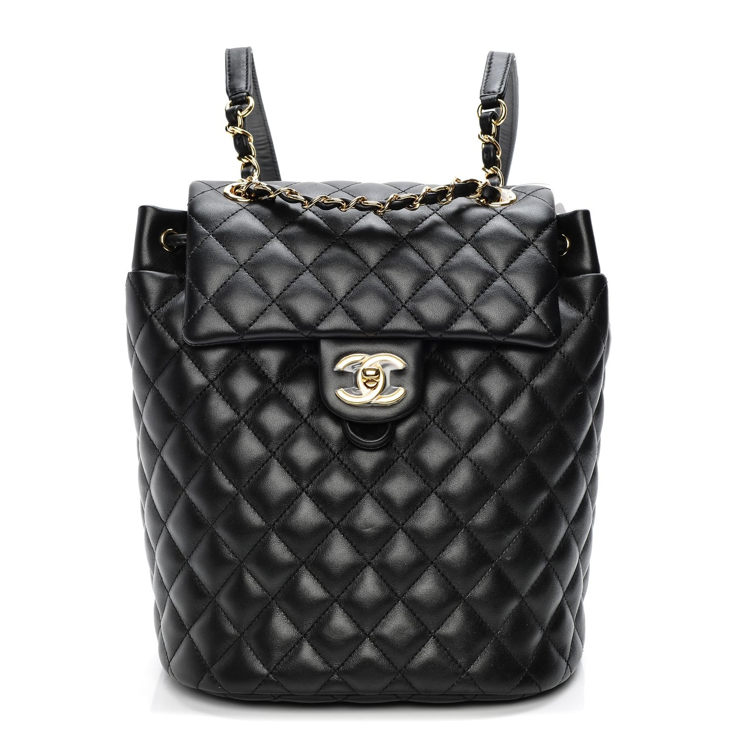 Lambskin Quilted Small Urban Spirit Backpack Black