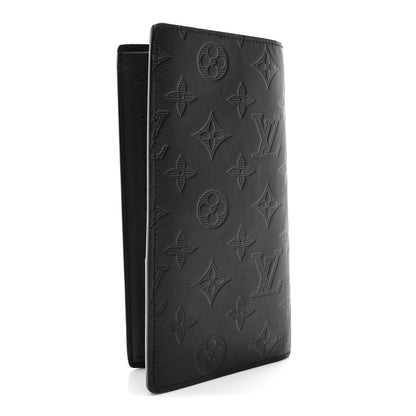 Louis Vuitton Calfskin Monogram Shadow Brazza Wallet Black 3 of 8