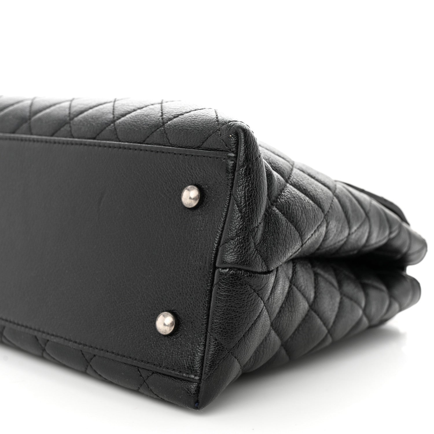 Chanel Goatskin Quilted Small CC University Shopping Tote Black 10 of 11