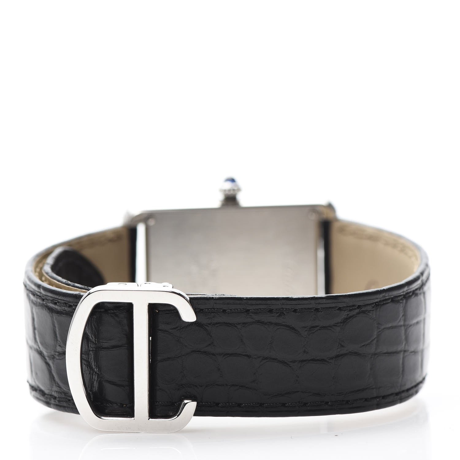 Cartier Stainless Steel Alligator 27mm Tank Solo Quartz Watch 3 of 9