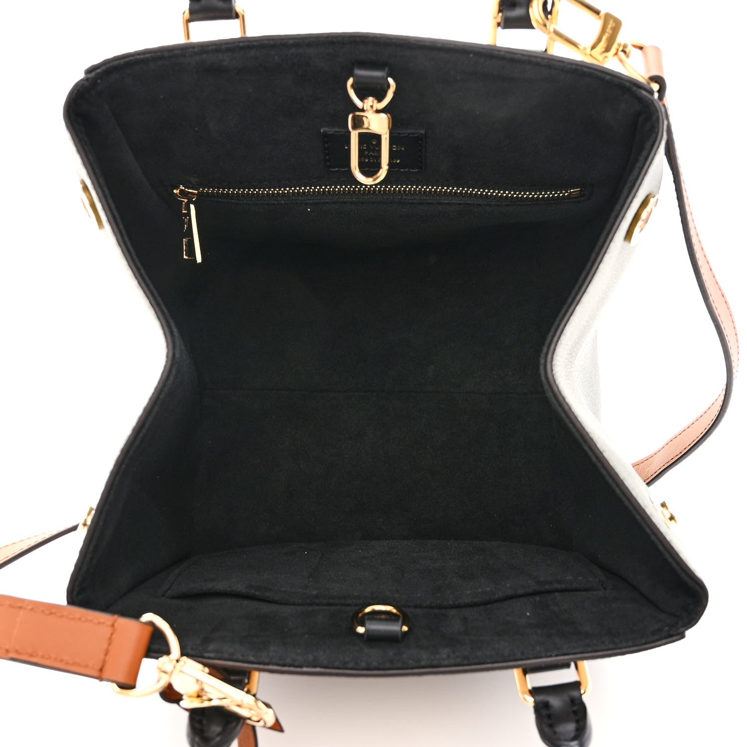 Louis Vuitton Calfskin Monogram Fold Tote PM Cream Khaki Black 5 of 9