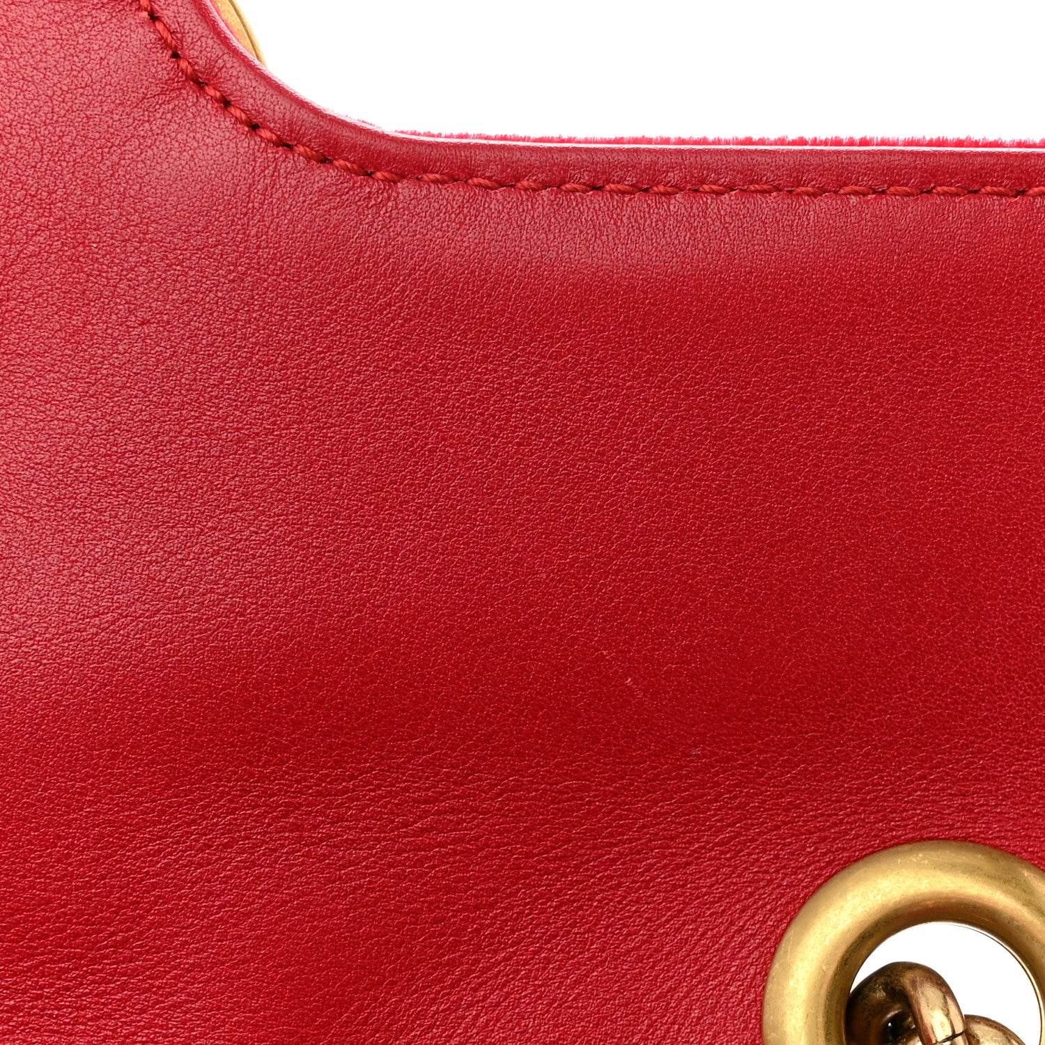 Gucci Velvet Matelasse Mini GG Marmont Shoulder Bag Hibiscus Red 12 of 12