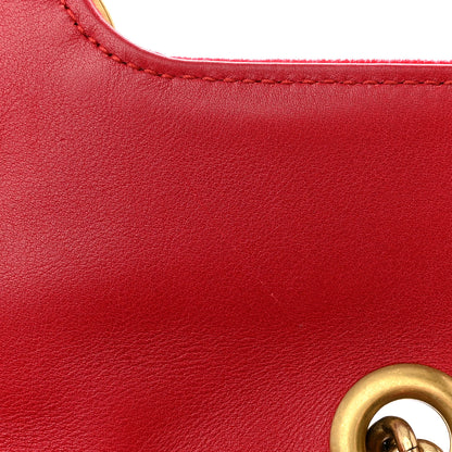 Gucci Velvet Matelasse Mini GG Marmont Shoulder Bag Hibiscus Red 12 of 12