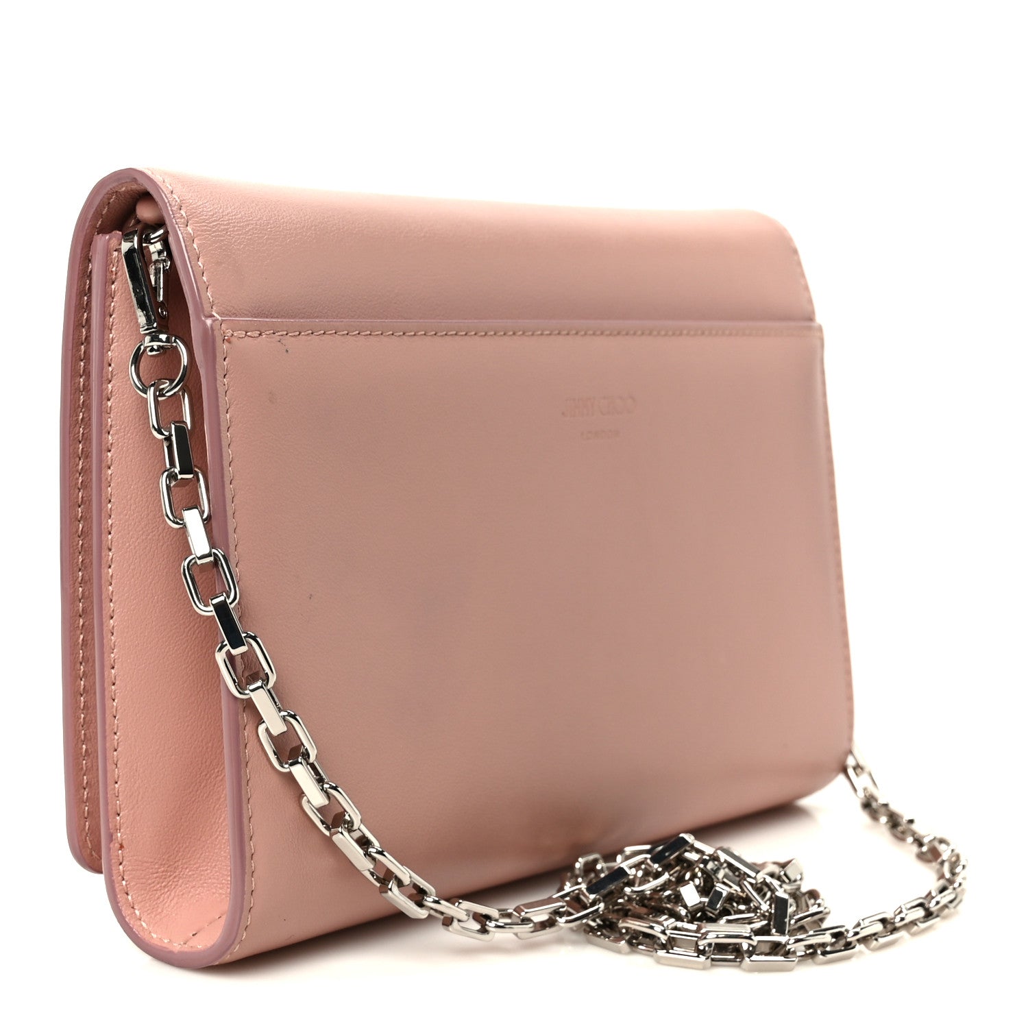 Jimmy Choo Calfskin Varenne Chain Clutch Blossom 2 of 9