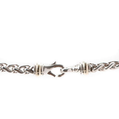 David Yurman Sterling Silver 14K Yellow Gold 8mm Large Wheat Chain Necklace 4 of 5