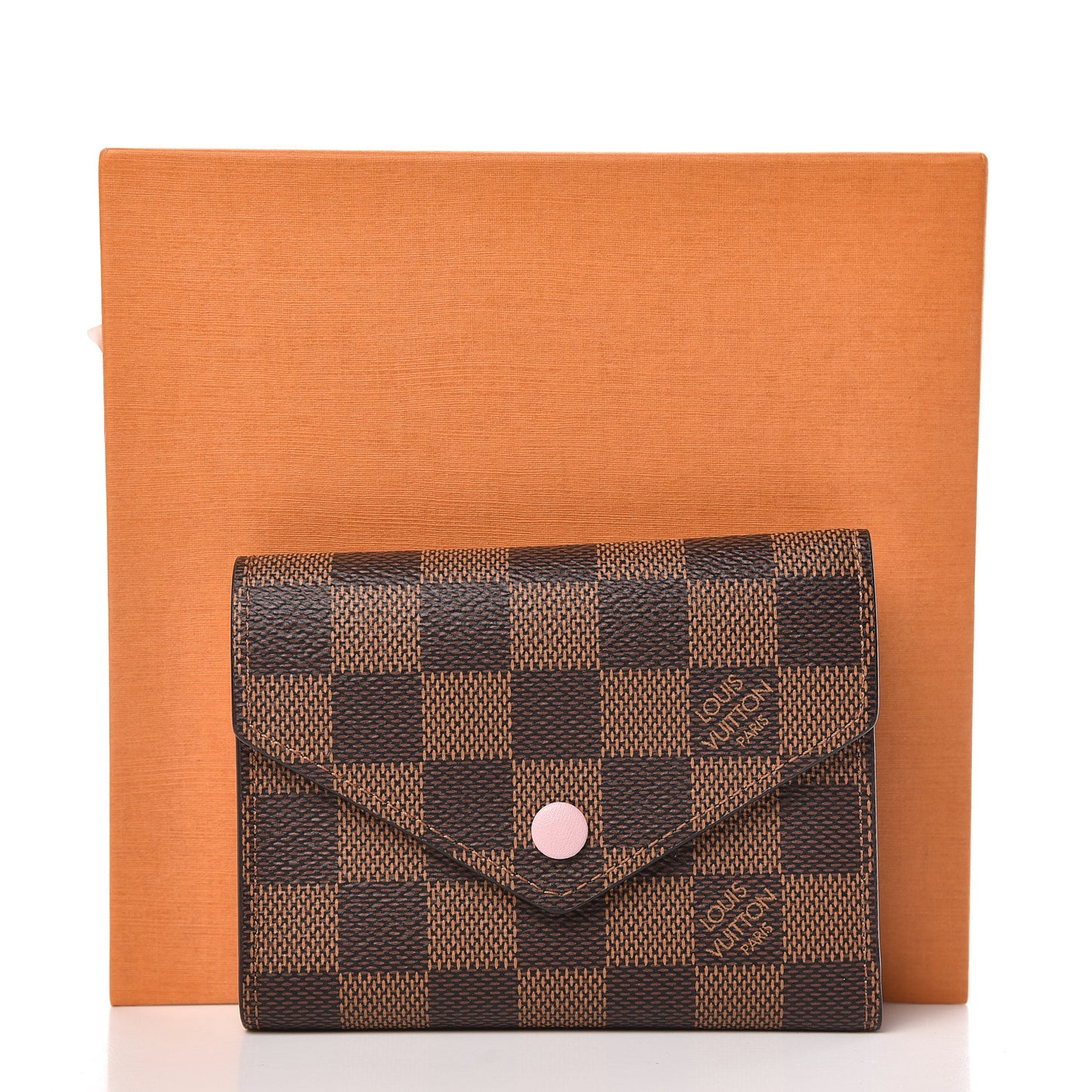 Damier Ebene Victorine Wallet Rose Ballerine