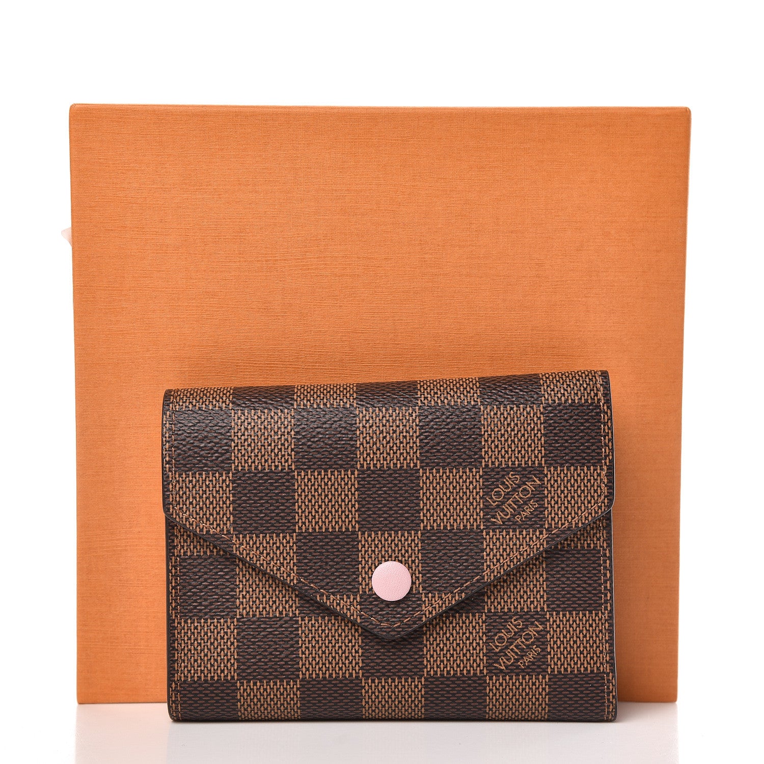 Louis Vuitton Damier Ebene Victorine Wallet Rose Ballerine 8 of 8