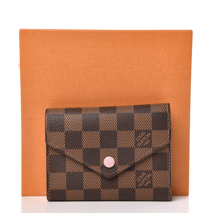 Louis Vuitton Damier Ebene Victorine Wallet Rose Ballerine 8 of 8