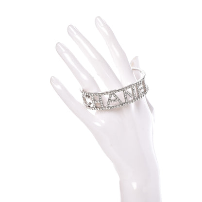 Chanel Crystal Logo Cuff M Silver 2 of 5