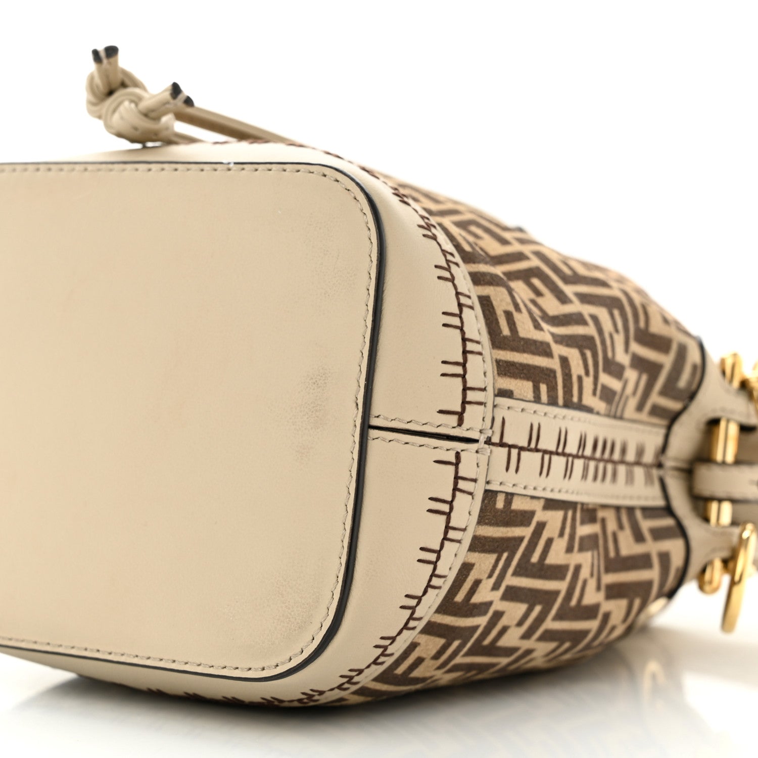 Fendi Suede Vitello Grace F is Fendi Micro FF Mini Mon Tresor Bucket Bag Nude Spring Maya 10 of 13