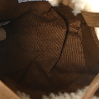 Telfar X UGG Suede Shearling Small Shopping Bag Chestnut 5 of 8