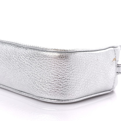 Balenciaga Metallic Goatskin Logo XS Everyday Camera Bag Argent Black 8 of 8