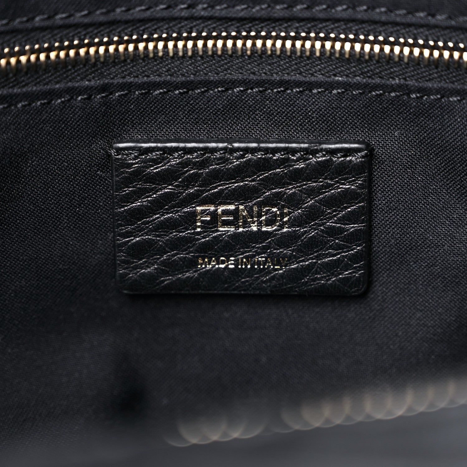 Fendi Nappa FF 1974 Embossed Small Boston Black 6 of 7