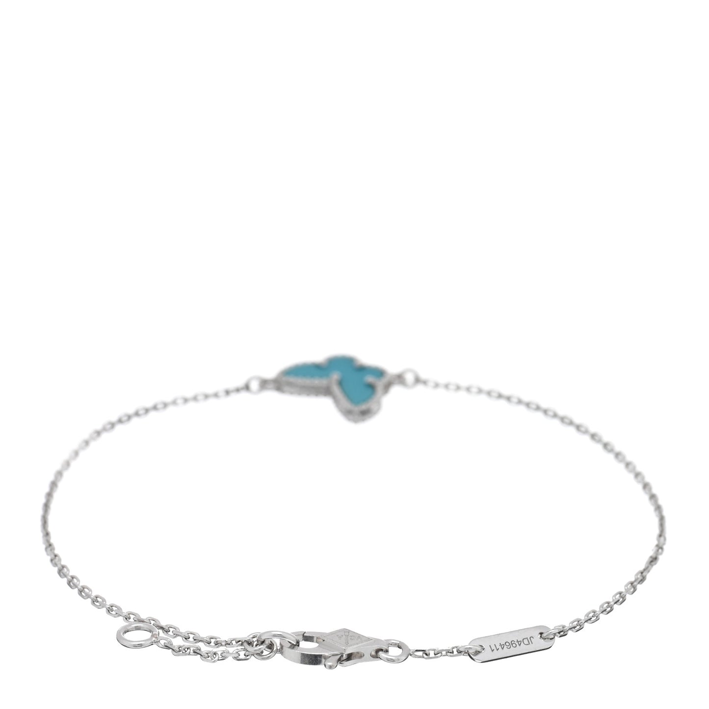 18K White Gold Turquoise Sweet Alhambra Butterfly Bracelet