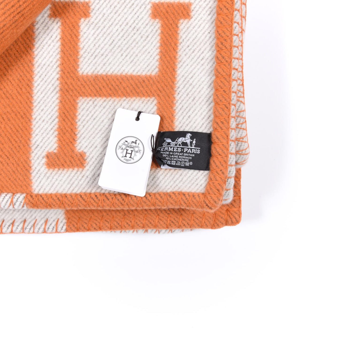 Wool Cashmere Signature Classic Avalon Blanket Ecru Potiron