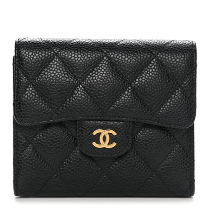 Chanel Caviar Quilted Compact Flap Wallet Black 1 of 9