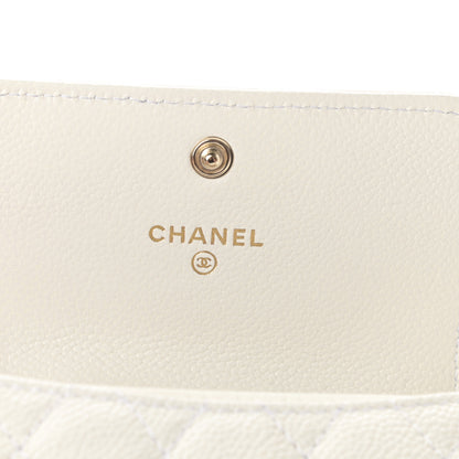 Chanel Caviar Quilted Boy Card Holder On Chain White 6 of 14